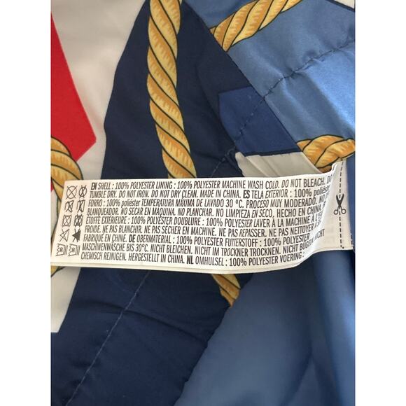 GUC Forever 21 Men Vintage Nautical Theme Windbreaker Water Resistant Size XL - Picture 4 of 5